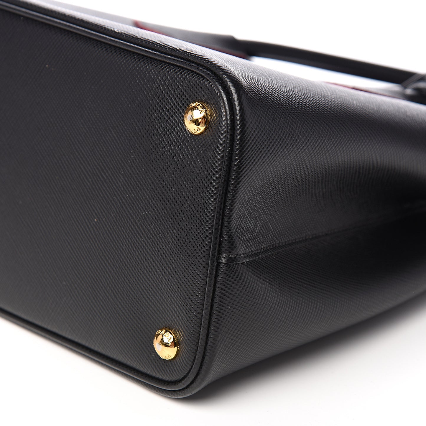 Saffiano Cuir Small Double Bag Black Fuoco