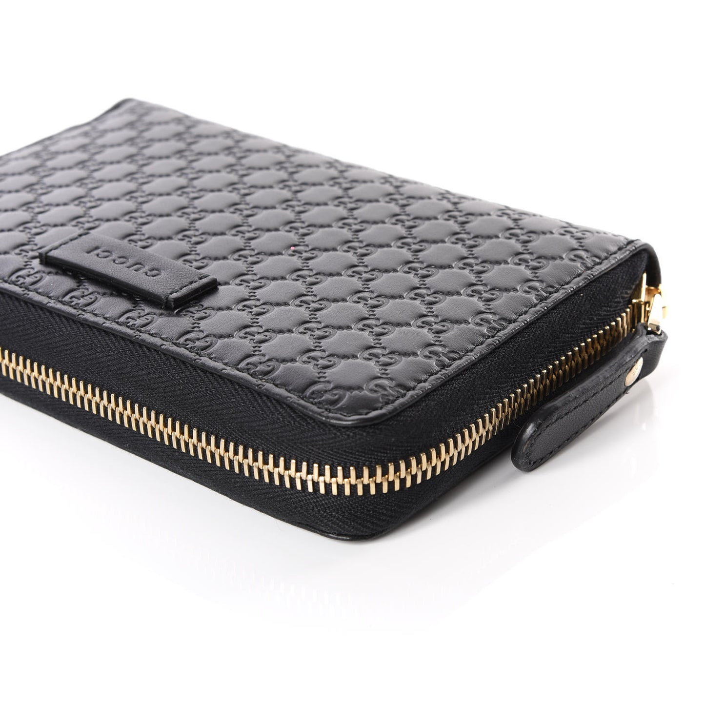 Soft Microguccissima Zip Around Organizer Wallet Black