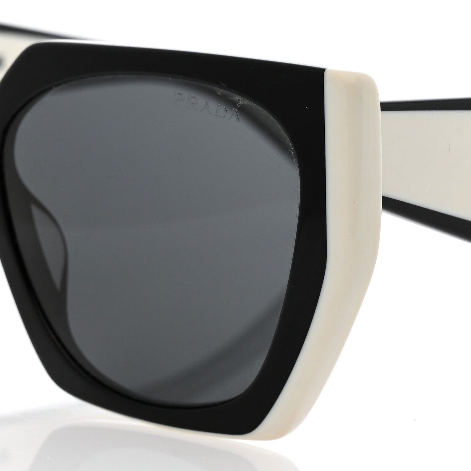 Prada Acetate Sunglasses SPR 15W Black White 7 of 7