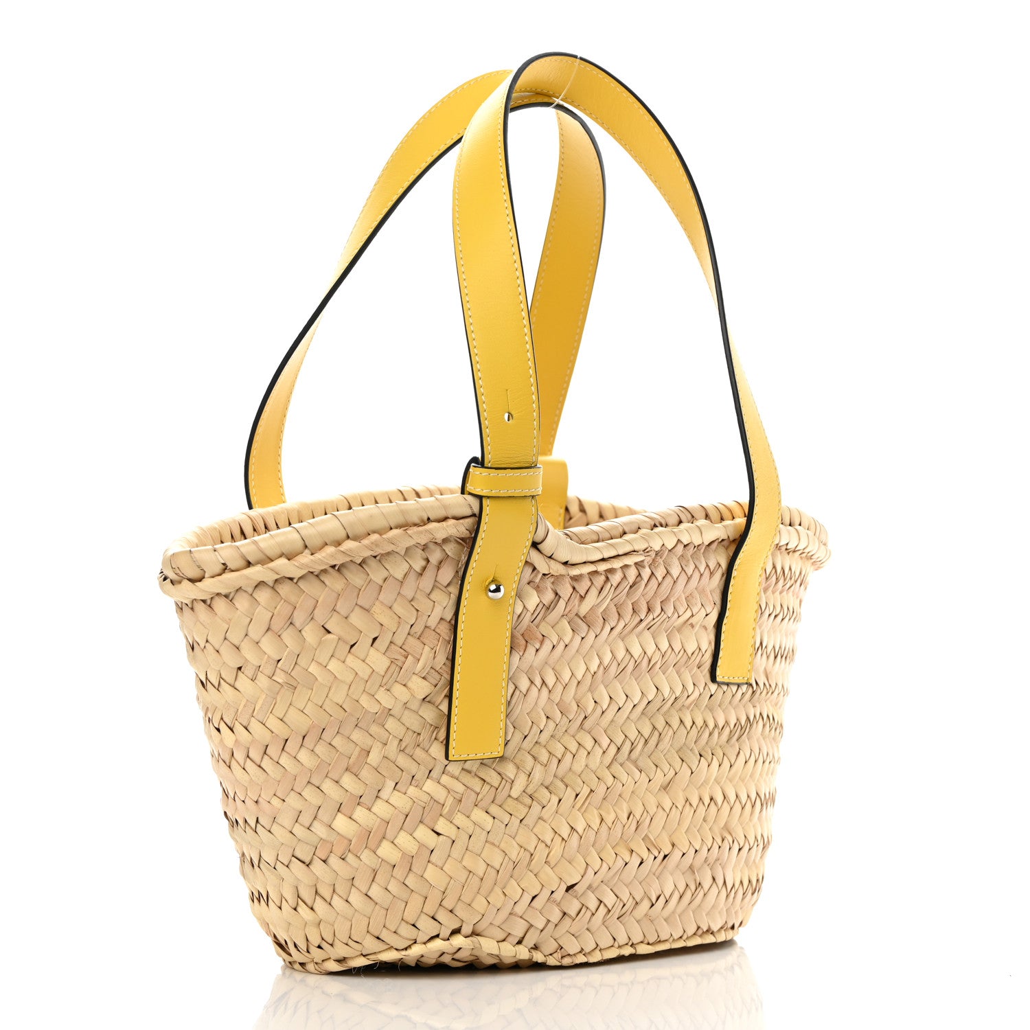 Loewe Raffia Small Basket Tote Bag Natural Yellow 3 of 13