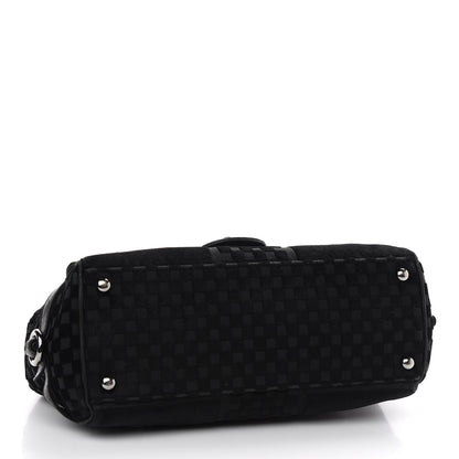 Chanel Velvet Checkered Flap Bag Black 4 of 9