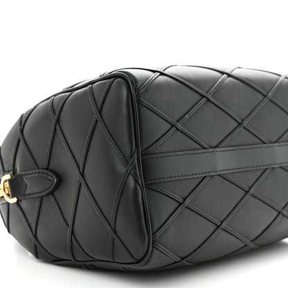Louis Vuitton Lambskin Malletage Speedy Bandouliere 25 Black 8 of 9