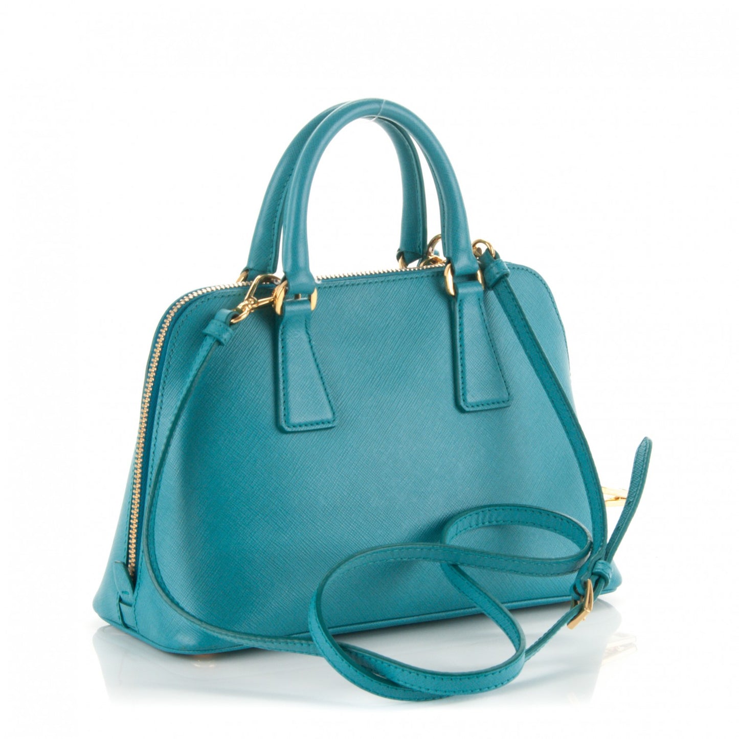 Saffiano Lux Mini Promenade Tote Turchese