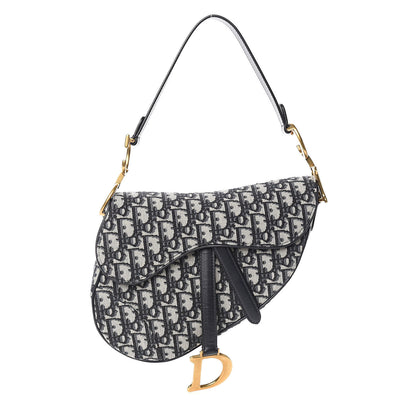 Christian Dior Oblique Saddle Bag Blue 1 of 10