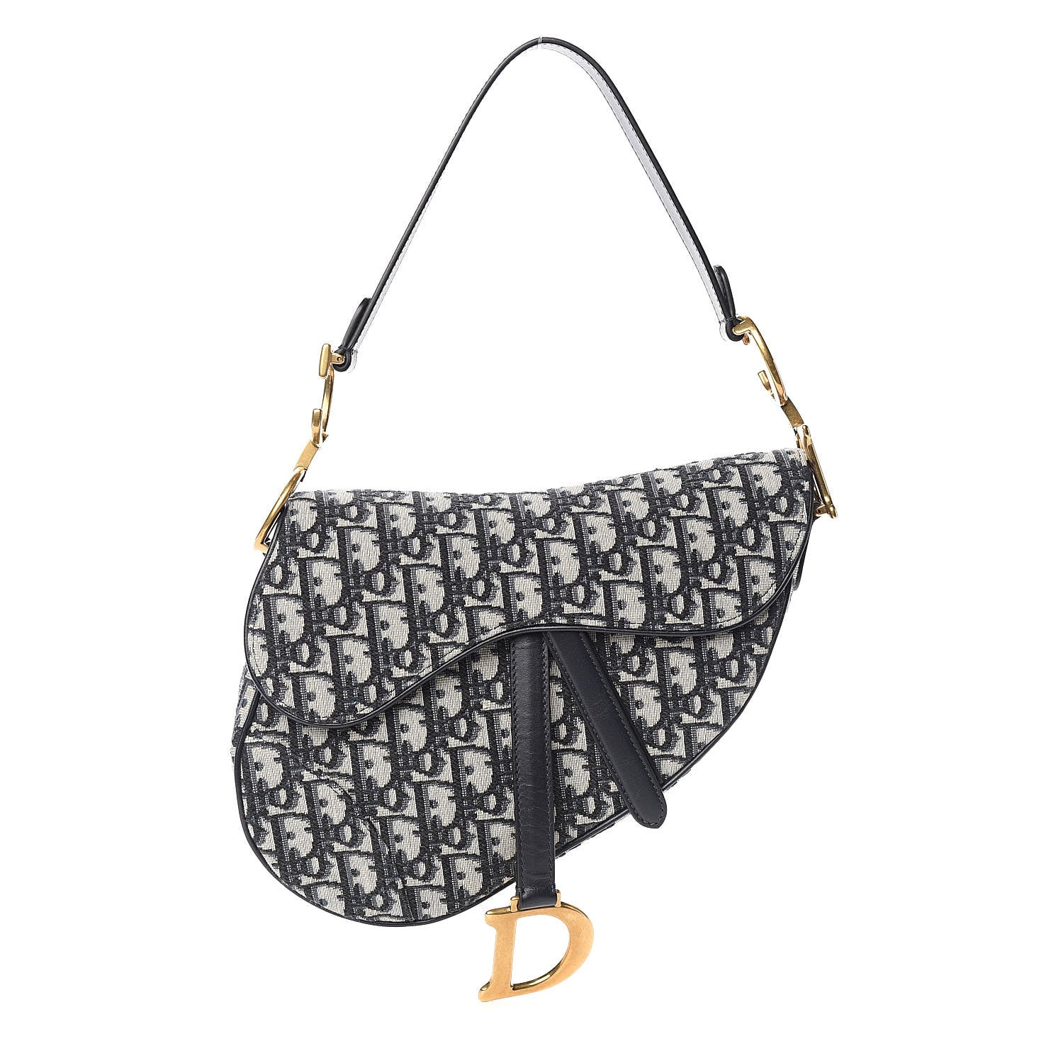 Christian Dior Oblique Saddle Bag Blue 1 of 10