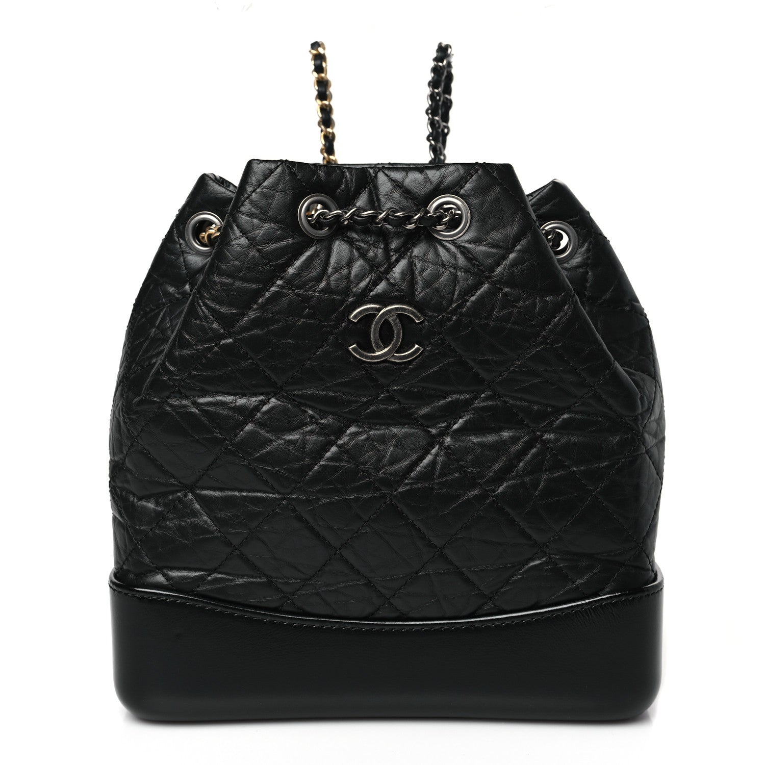 Chanel Aged Calfskin Quilted Small Gabrielle Backpack Black 1 of 8