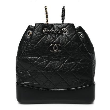 Chanel Aged Calfskin Quilted Small Gabrielle Backpack Black 1 of 8