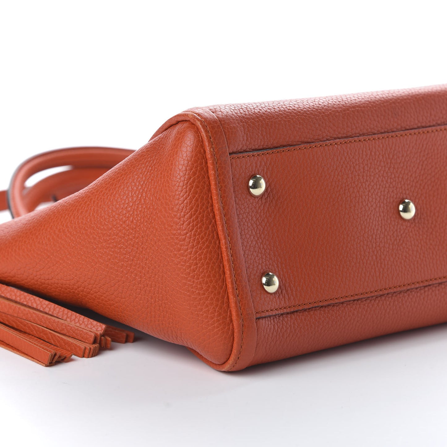 Pebbled Calfskin Small Soho Top Handle Bag Sun Orange