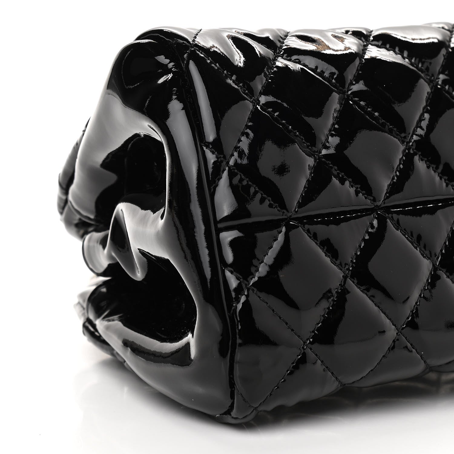 Chanel Patent Quilted Small Just Mademoiselle Bowling Bag Black 8 of 11