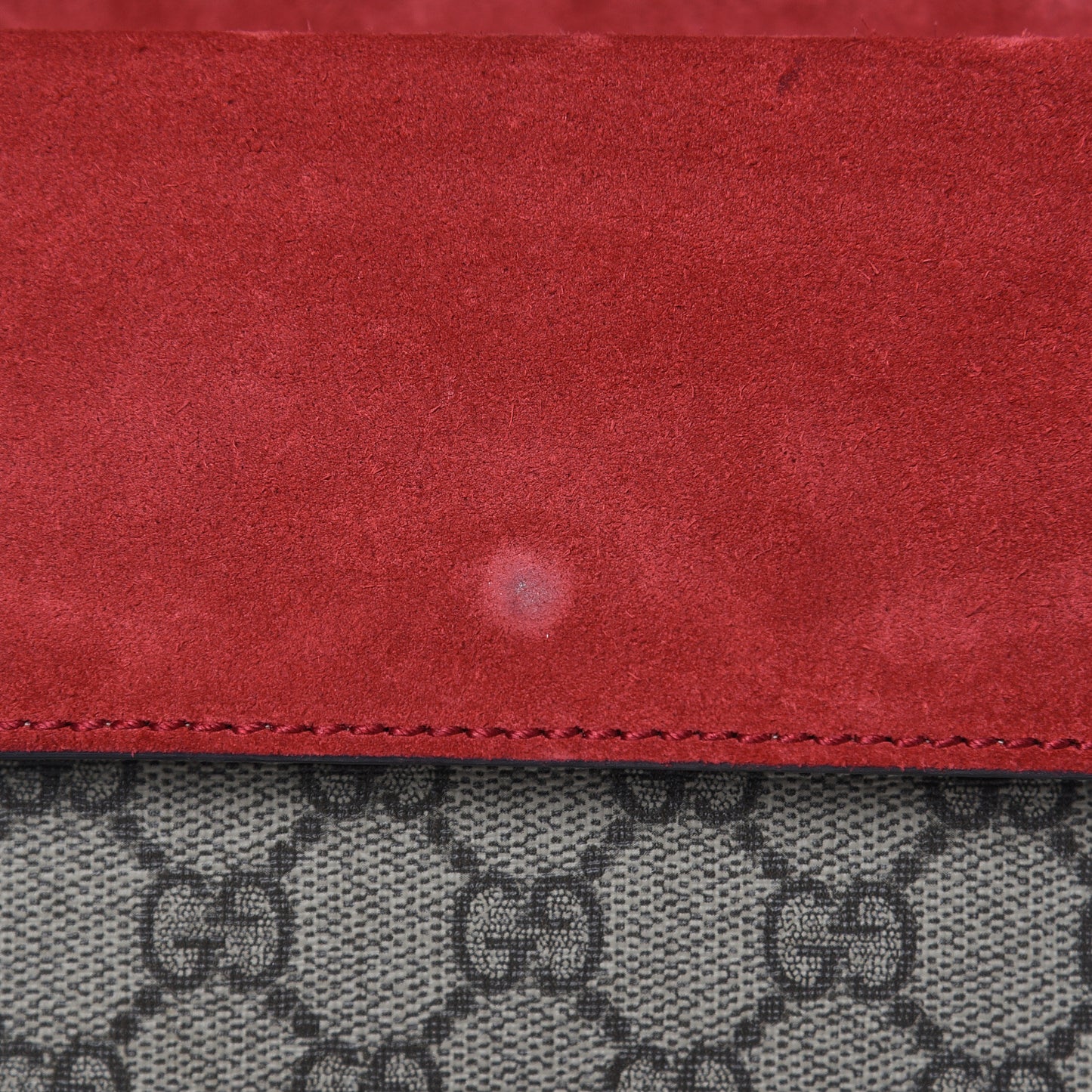 GG Supreme Monogram Mini Dionysus Shoulder Bag Hibiscus Red
