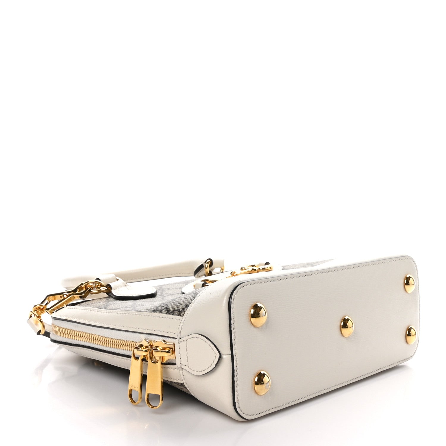Gucci GG Supreme Monogram Azalea Calfskin Small Horsebit 1955 Top Handle Bag Beige Ebony Mystic White 4 of 10