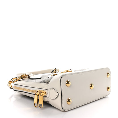 Gucci GG Supreme Monogram Azalea Calfskin Small Horsebit 1955 Top Handle Bag Beige Ebony Mystic White 4 of 10