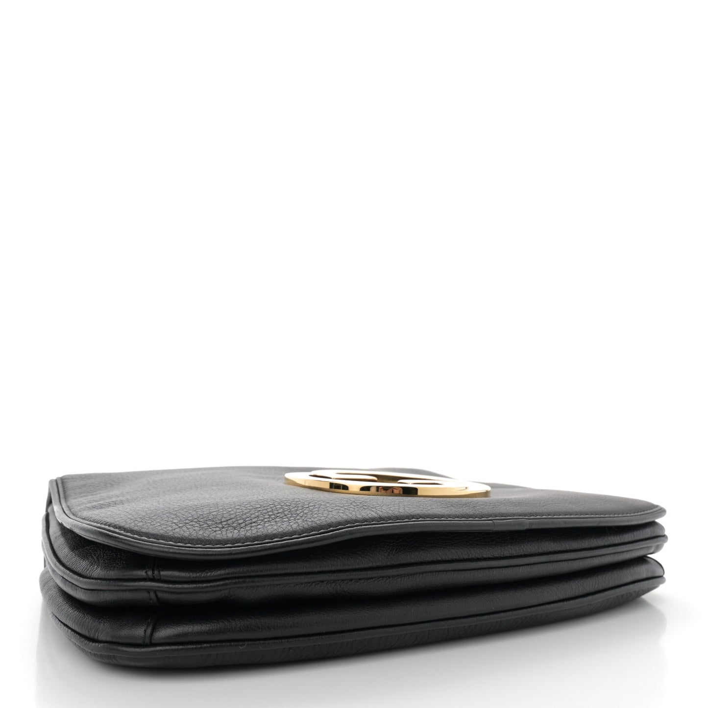 Roxy Calfskin Web Medium Blondie Top Handle Shoulder Flap Bag Black