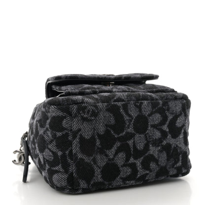 Chanel Denim Quilted Flower CC Mini Classic Backpack Black 4 of 11