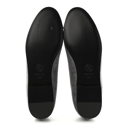 Chanel Velvet Cap Toe Ballerina Flats 36.5 Grey Green 6 of 12