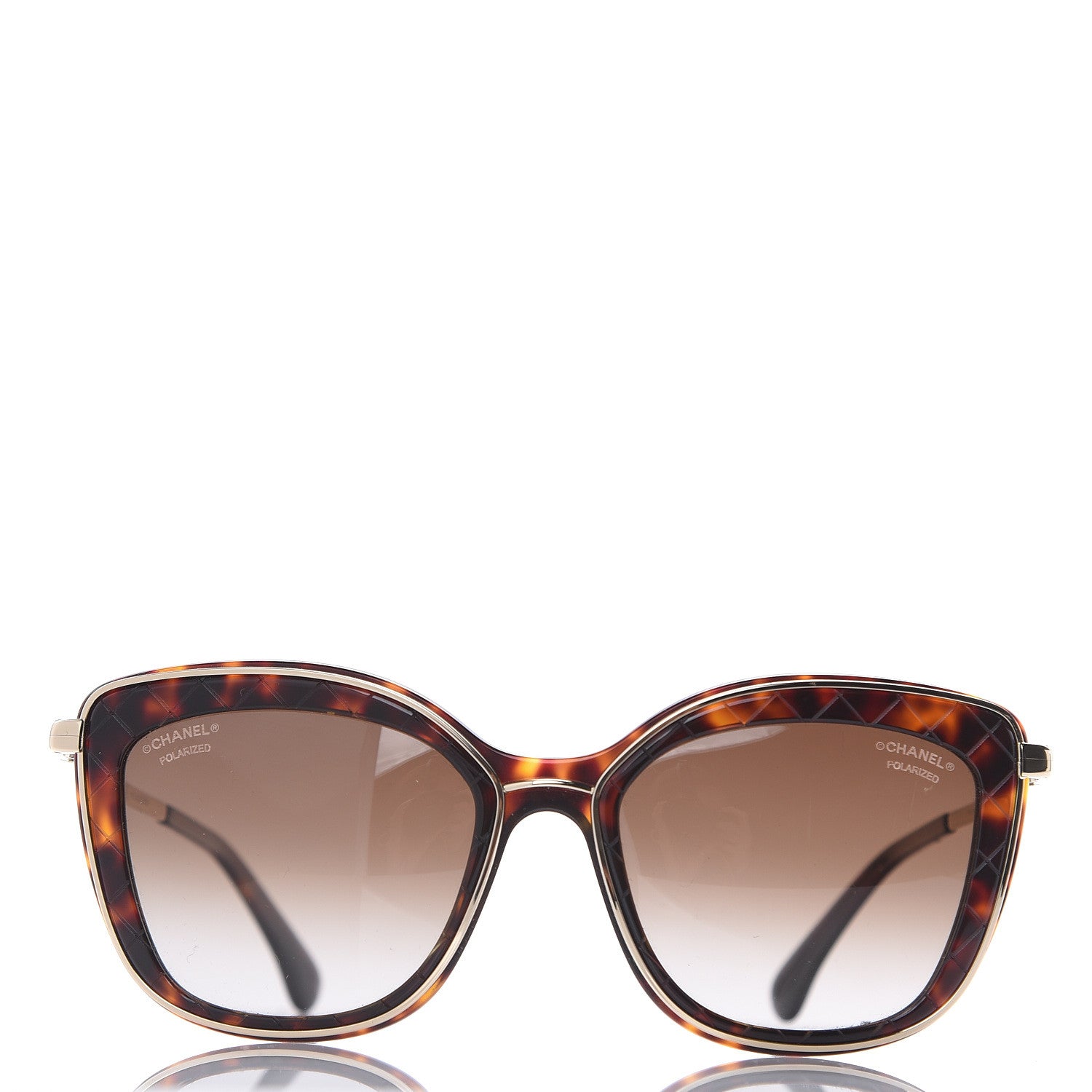 Chanel Acetate Quilted Metal Butterfly Sunglasses 4238 Dark Tortoise Gold 3 of 8
