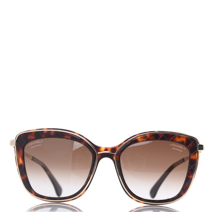 Chanel Acetate Quilted Metal Butterfly Sunglasses 4238 Dark Tortoise Gold 3 of 8
