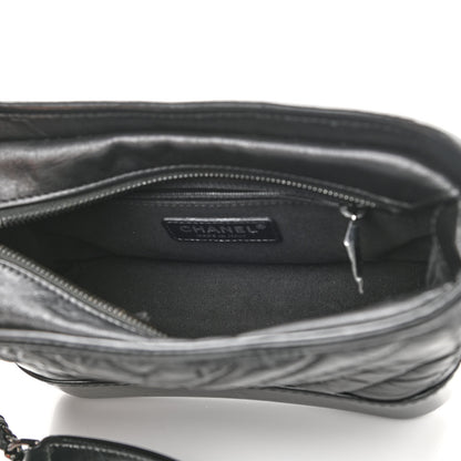 Chanel Aged Calfskin Chevron Quilted Small Gabrielle Hobo So Black 5 of 11