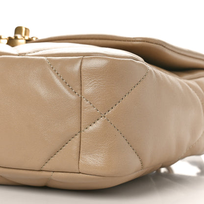 Chanel Lambskin Quilted Medium Chanel 19 Flap Dark Beige 9 of 9