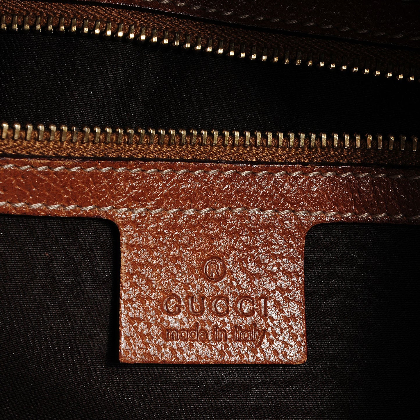 Leather Monogram Medium Bardot Brown