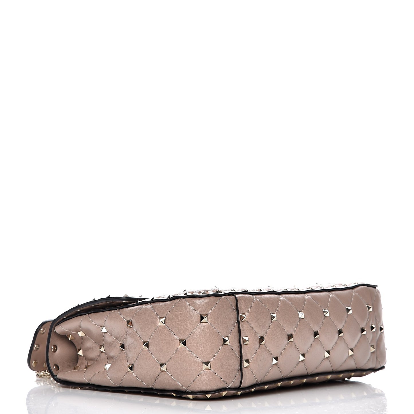 Lambskin Medium Rockstud Spike Shoulder Bag Poudre