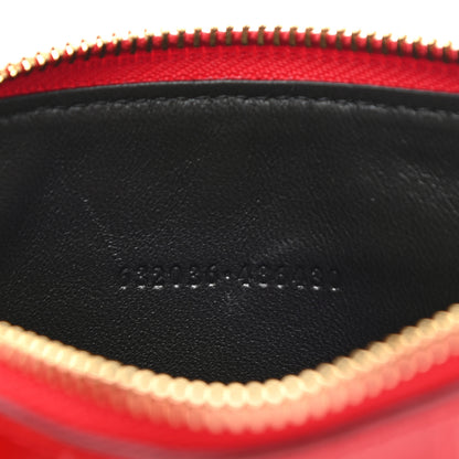 Alexander McQueen Calfskin Crocodile Embossed Skull Zip Wallet Card Holder Deep Red 7 of 8