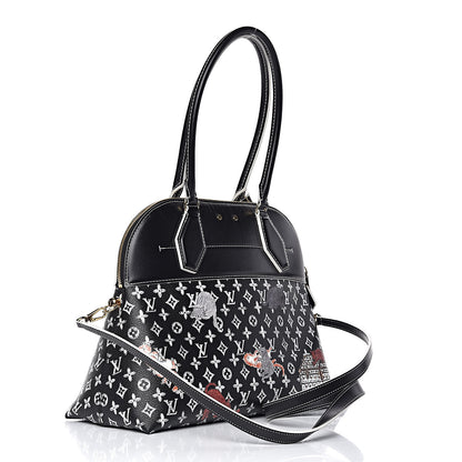 Louis Vuitton Calfskin Catogram Alma Souple MM Black 3 of 11