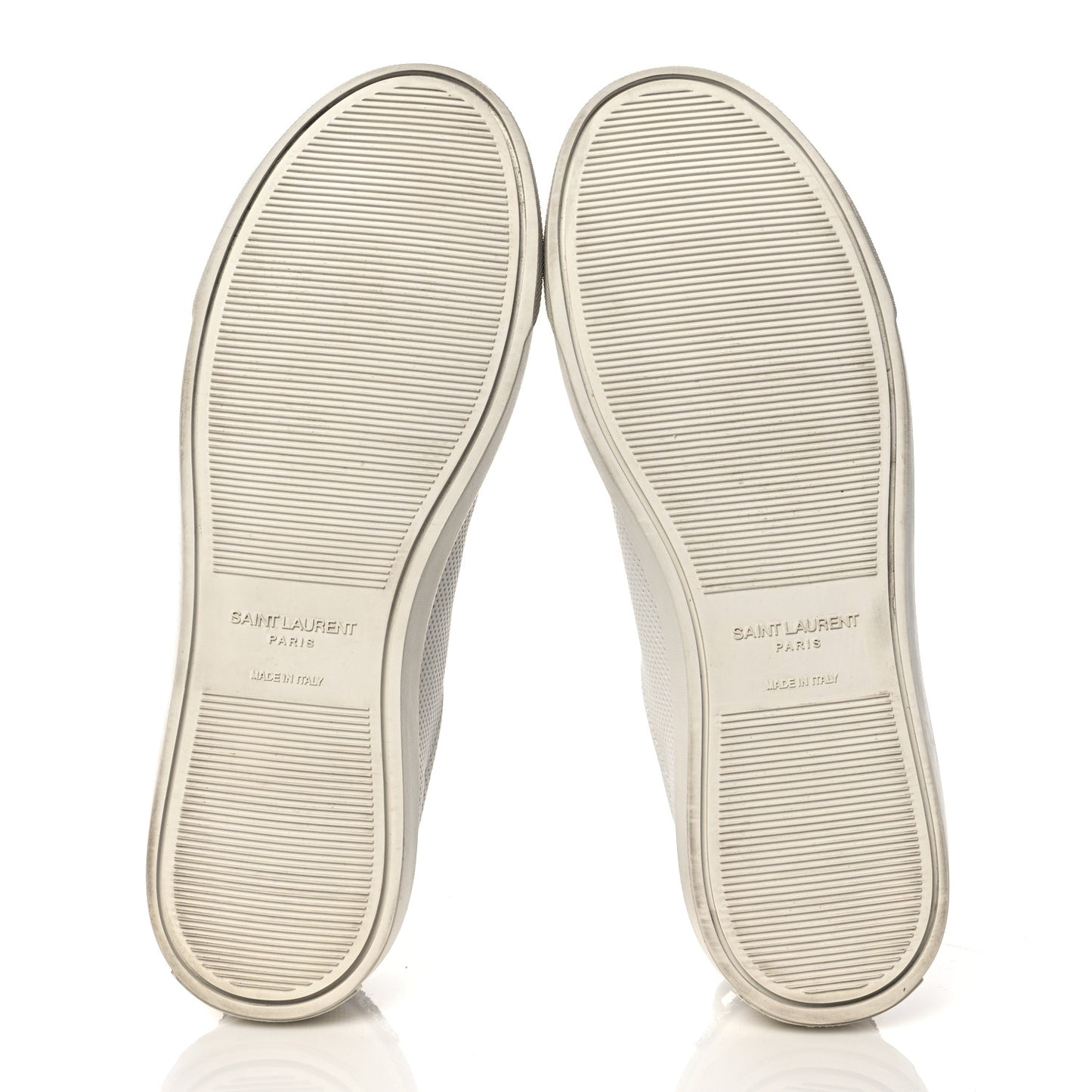 Perforated Calfskin Glitter Andy Low Top Sneakers 37.5 White Silver
