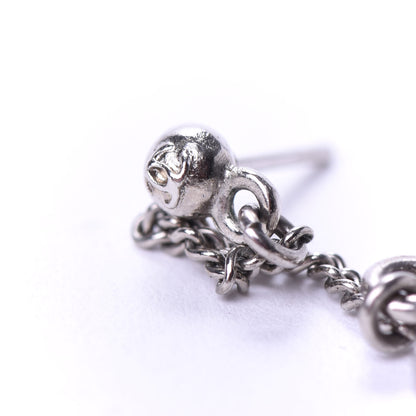 Chanel Crystal Baguette CC Dangle Earrings Silver 4 of 4