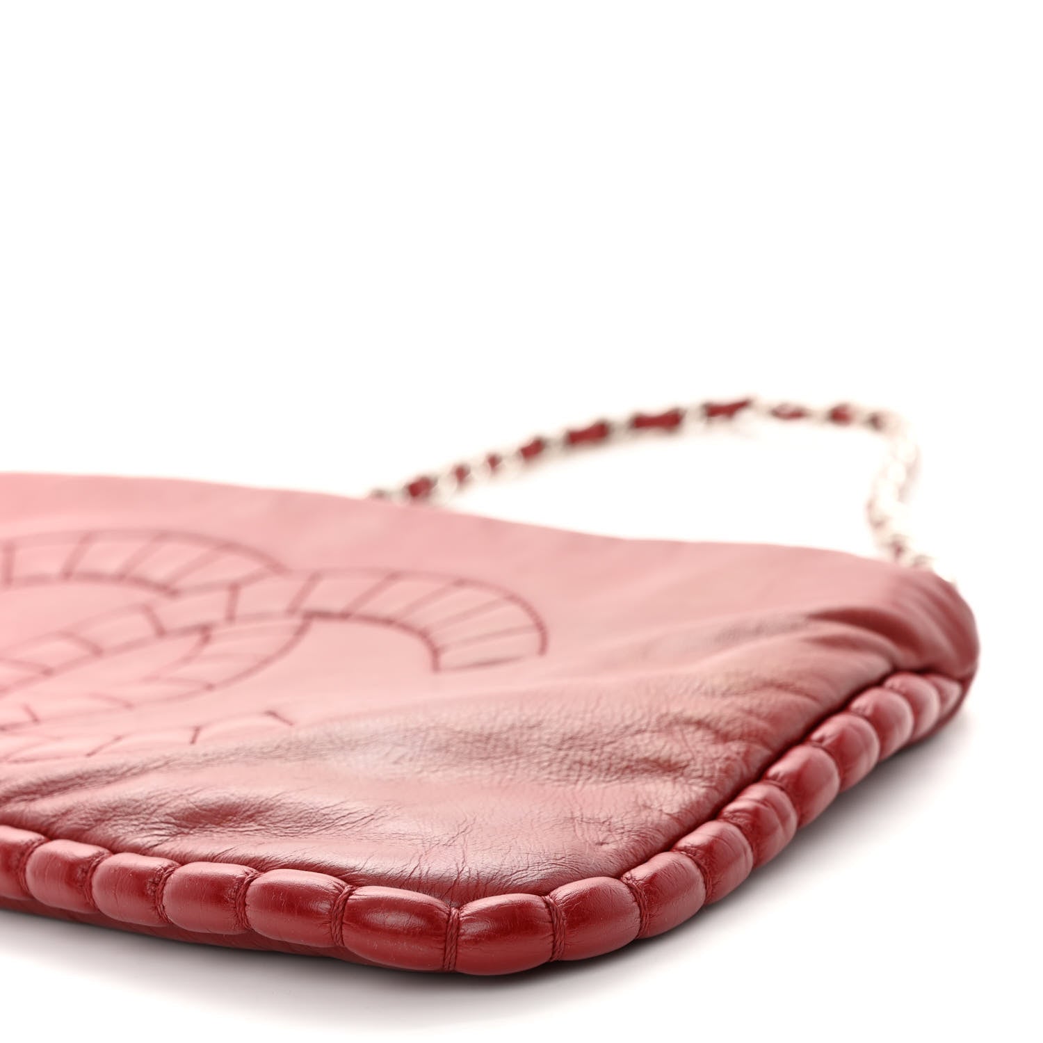 Chanel Calfskin On the Bund Pochette Dark Red 9 of 9