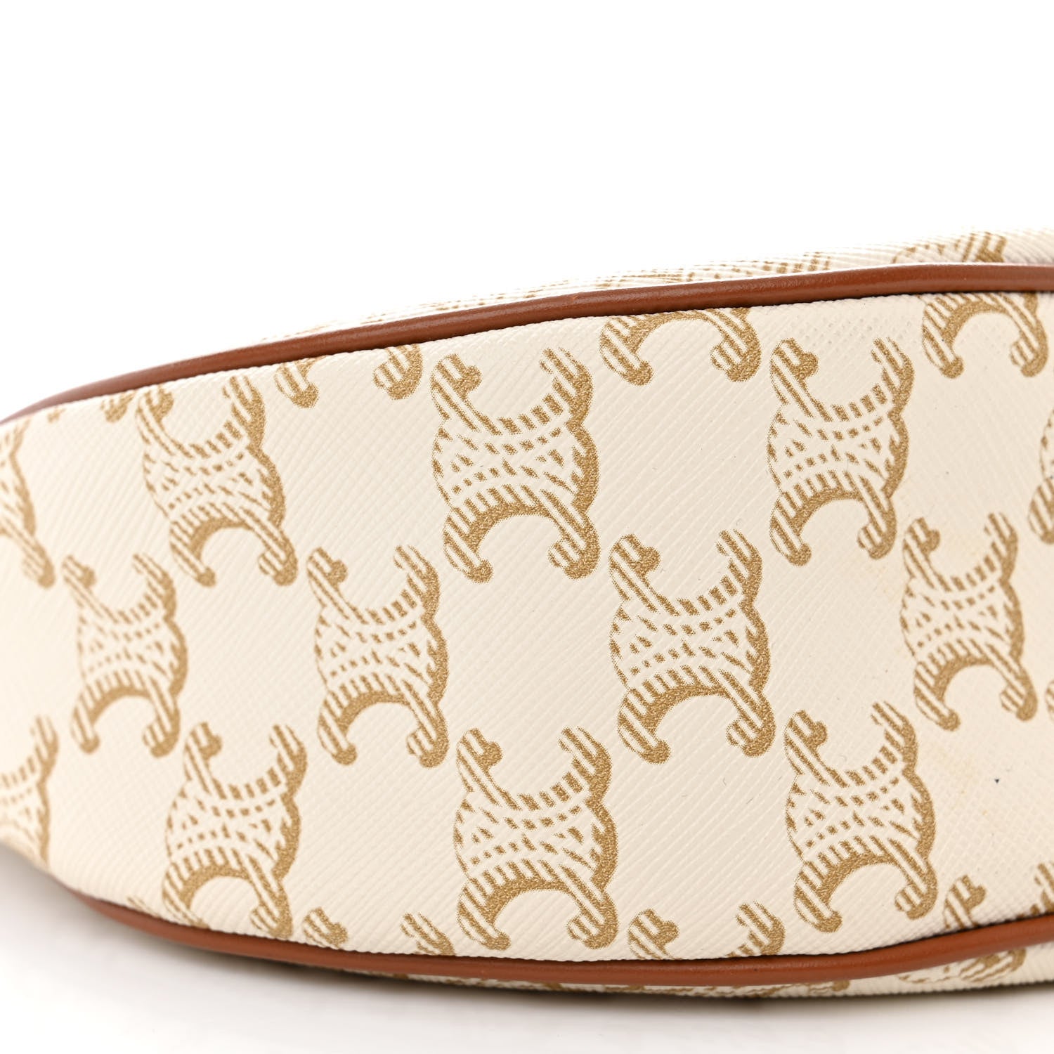 Celine Canvas Calfskin Ava Triomphe Shoulder Bag White 10 of 14