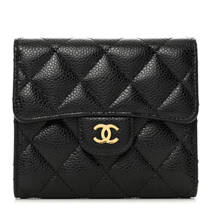 Chanel Caviar Quilted Compact Flap Wallet Black 1 of 8