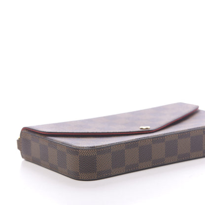 Louis Vuitton Damier Ebene Pochette Felicie Chain Wallet 8 of 11
