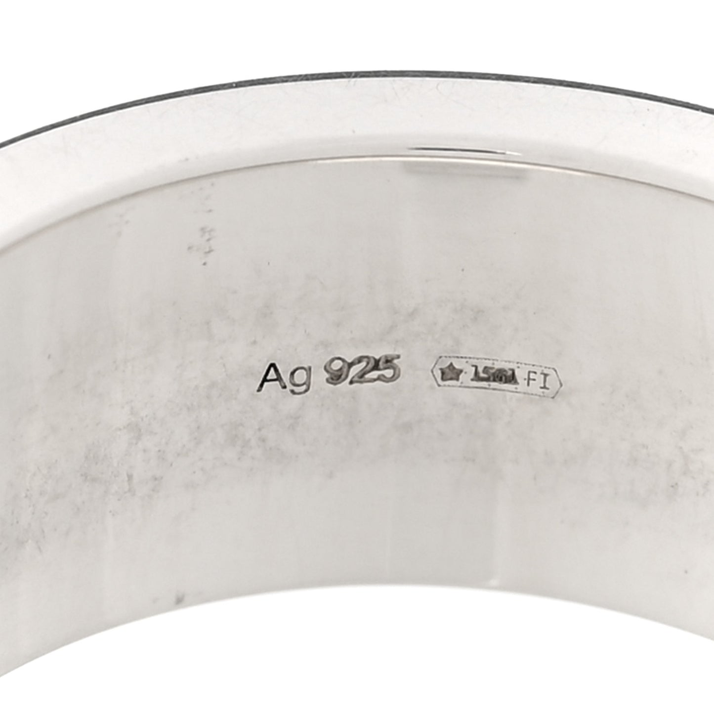 X ADIDAS Sterling Silver Trefoil GG Monogram Band Ring 53 6.5