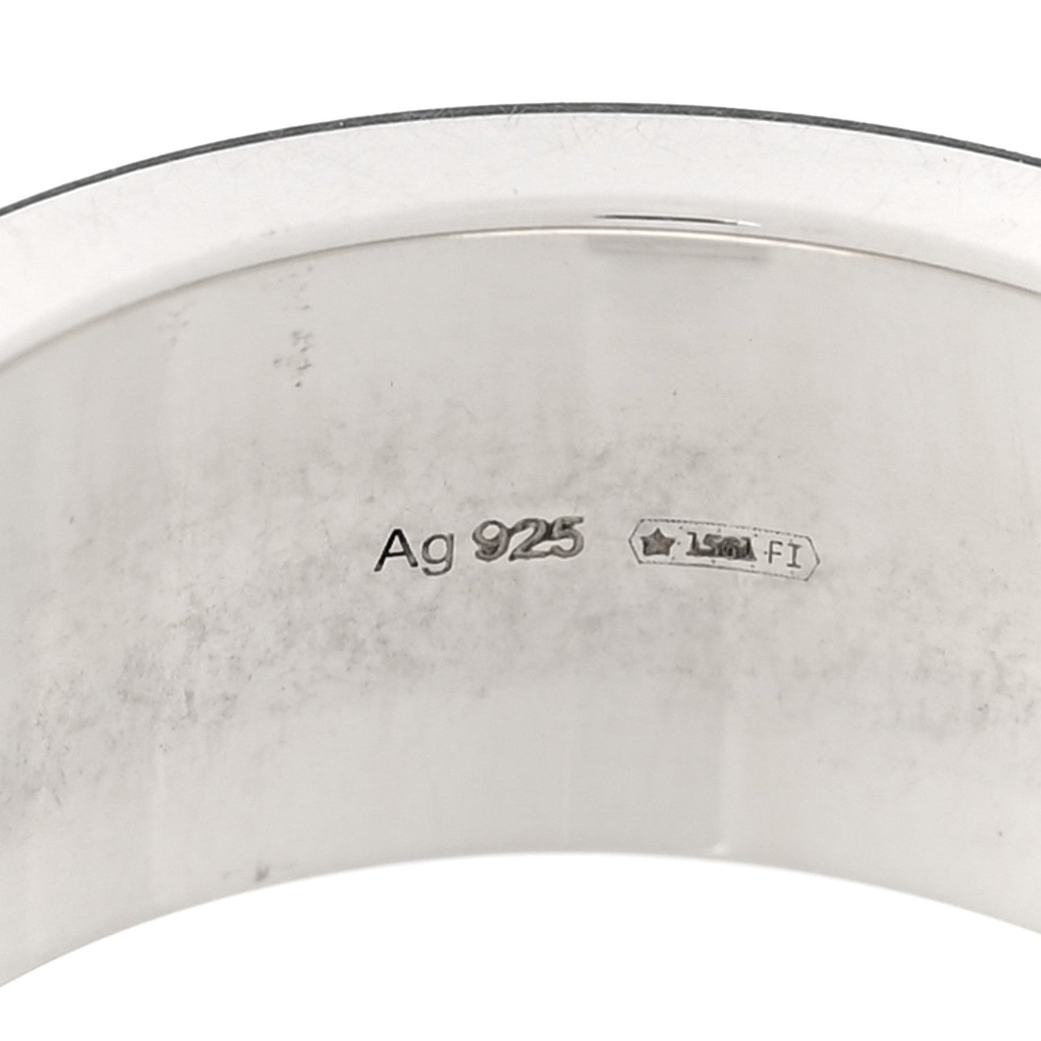 Gucci X ADIDAS Sterling Silver Trefoil GG Monogram Band Ring 53 6.5 6 of 7