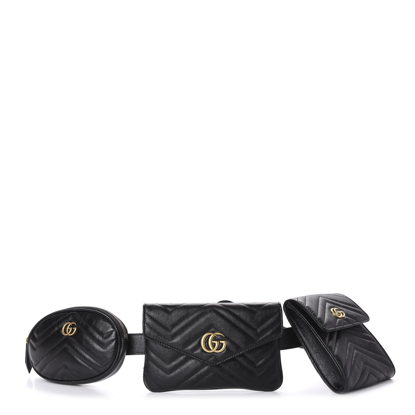 Calfskin Matelasse GG Marmont 2.0 Multi Belt Bag 85 34 Black
