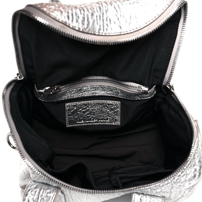 Alexander Wang Metallic Pebbled Lambskin Rockie Rhodium Silver 5 of 17