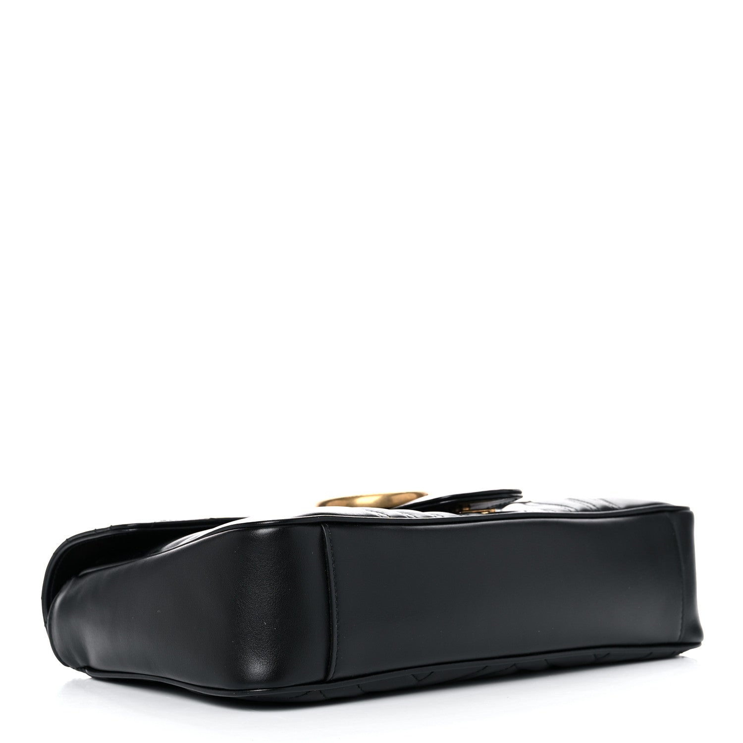 Gucci Calfskin Matelasse Medium GG Marmont Shoulder Bag Black 4 of 9