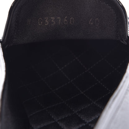 Chanel Crackled Patent Calfskin CC Mocassin Loafers 40 Black 7 of 9