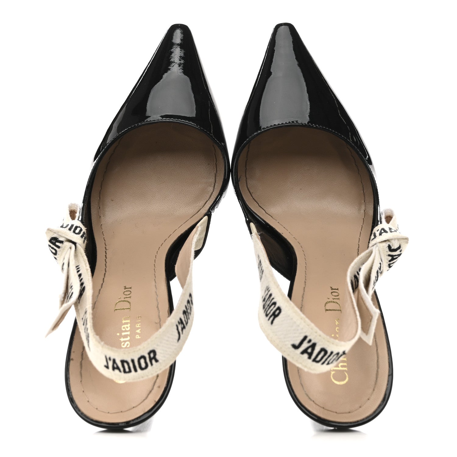 Christian Dior Patent Ribbon J'Adior Slingback 100mm Pumps 39 Black 2 of 13