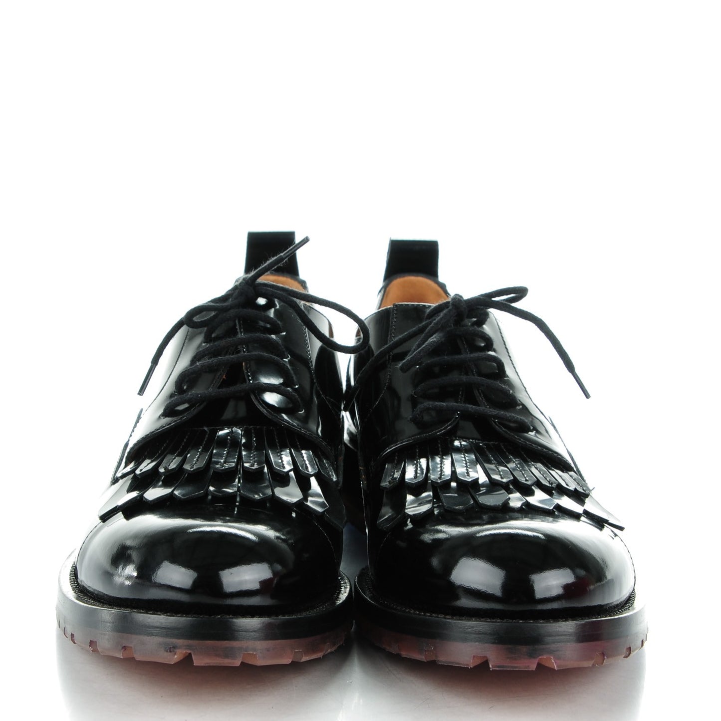 Patent Lace Up Oxfords 41 Black