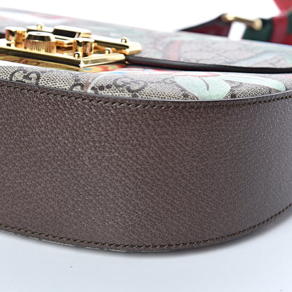 Gucci GG Supreme Monogram Tian Web Medium Padlock Messenger Shoulder Bag Beige Multicolor New Acero 10 of 10