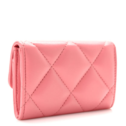 Chanel Lambskin Quilted Chanel 19 Flap Card Holder Pink 3 of 8