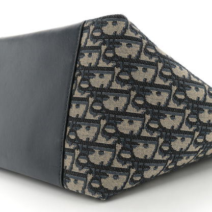 Christian Dior Oblique Calfskin Medium Signature Bucket Bag Blue 10 of 11