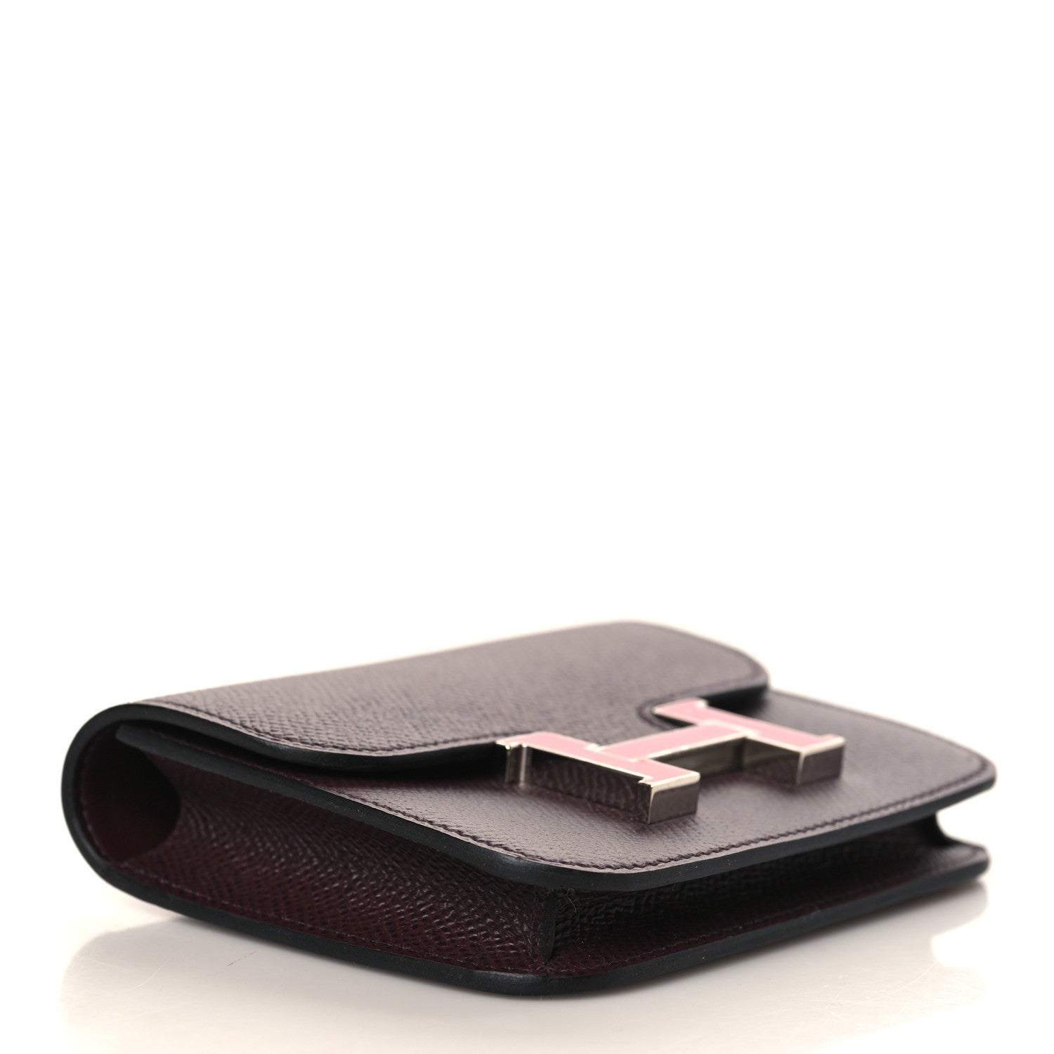 Hermes Epsom Enamel Constance Slim Wallet Rouge Sellier Framboise 5 of 10
