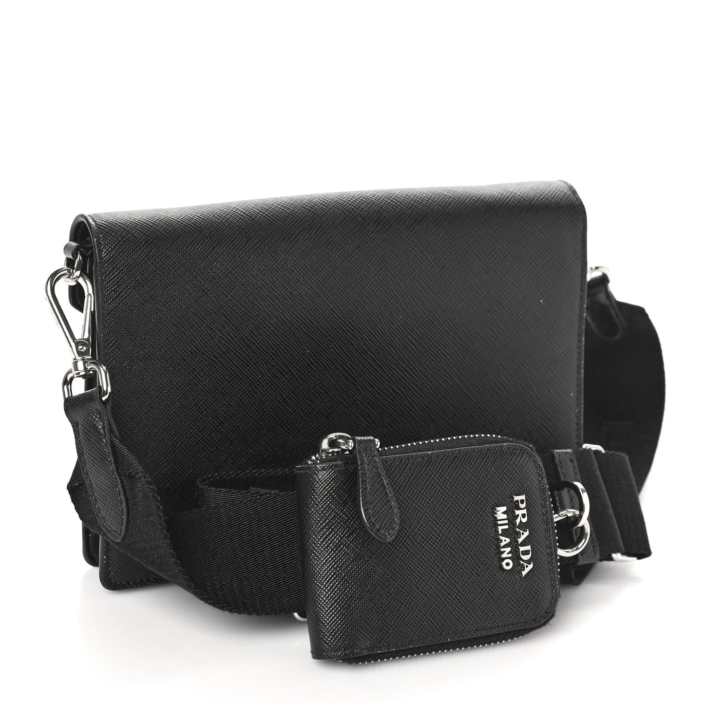 Saffiano City Calf Mini Envelope Bag Black
