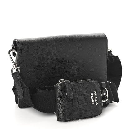 Prada Saffiano City Calf Mini Envelope Bag Black 3 of 8
