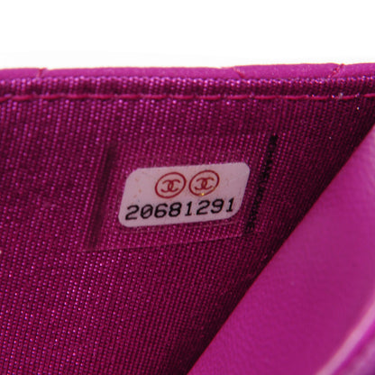 Chanel Lambskin Quilted Boy Wallet On Chain WOC Dark Pink 13 of 21
