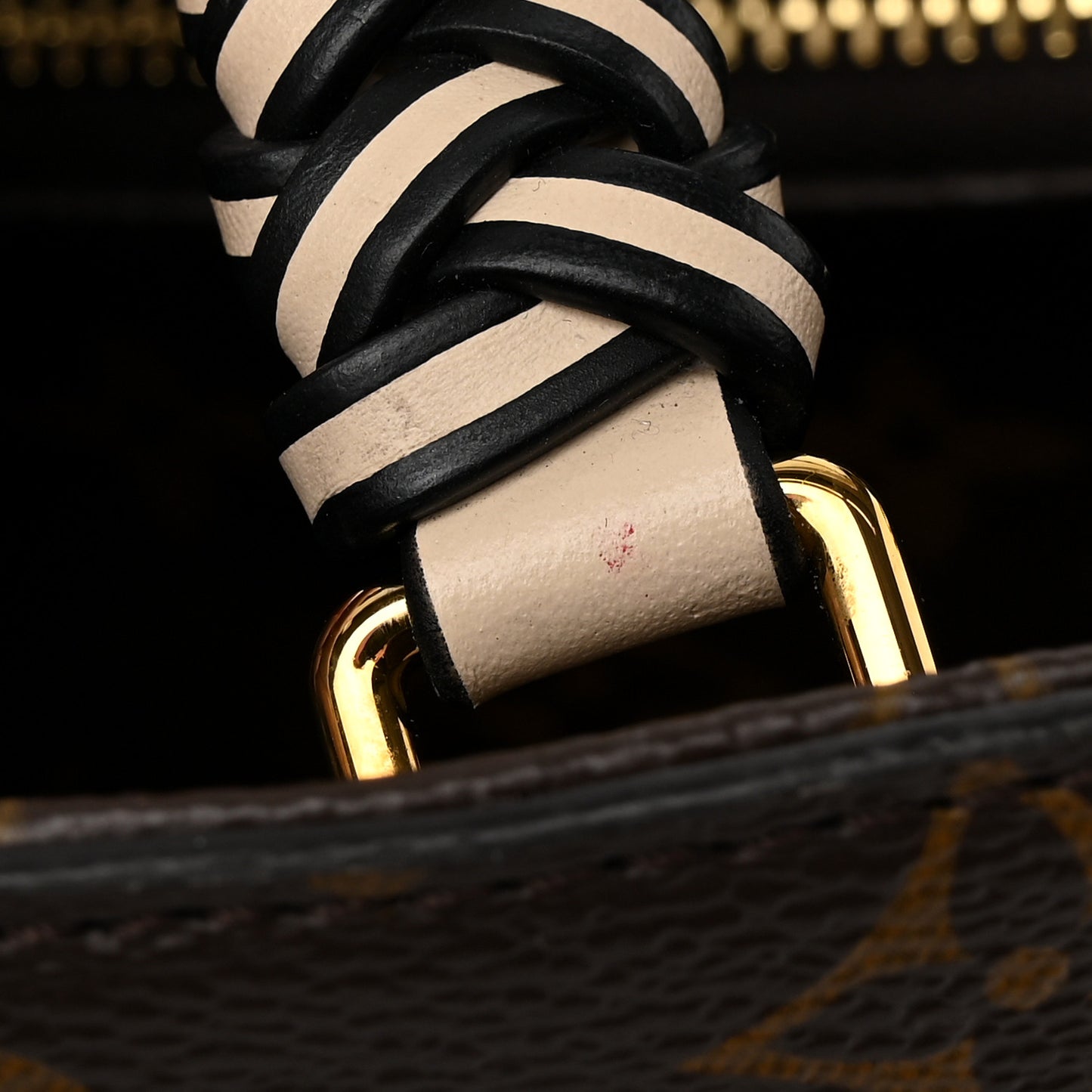 Monogram Braided Montaigne MM Creme Beige