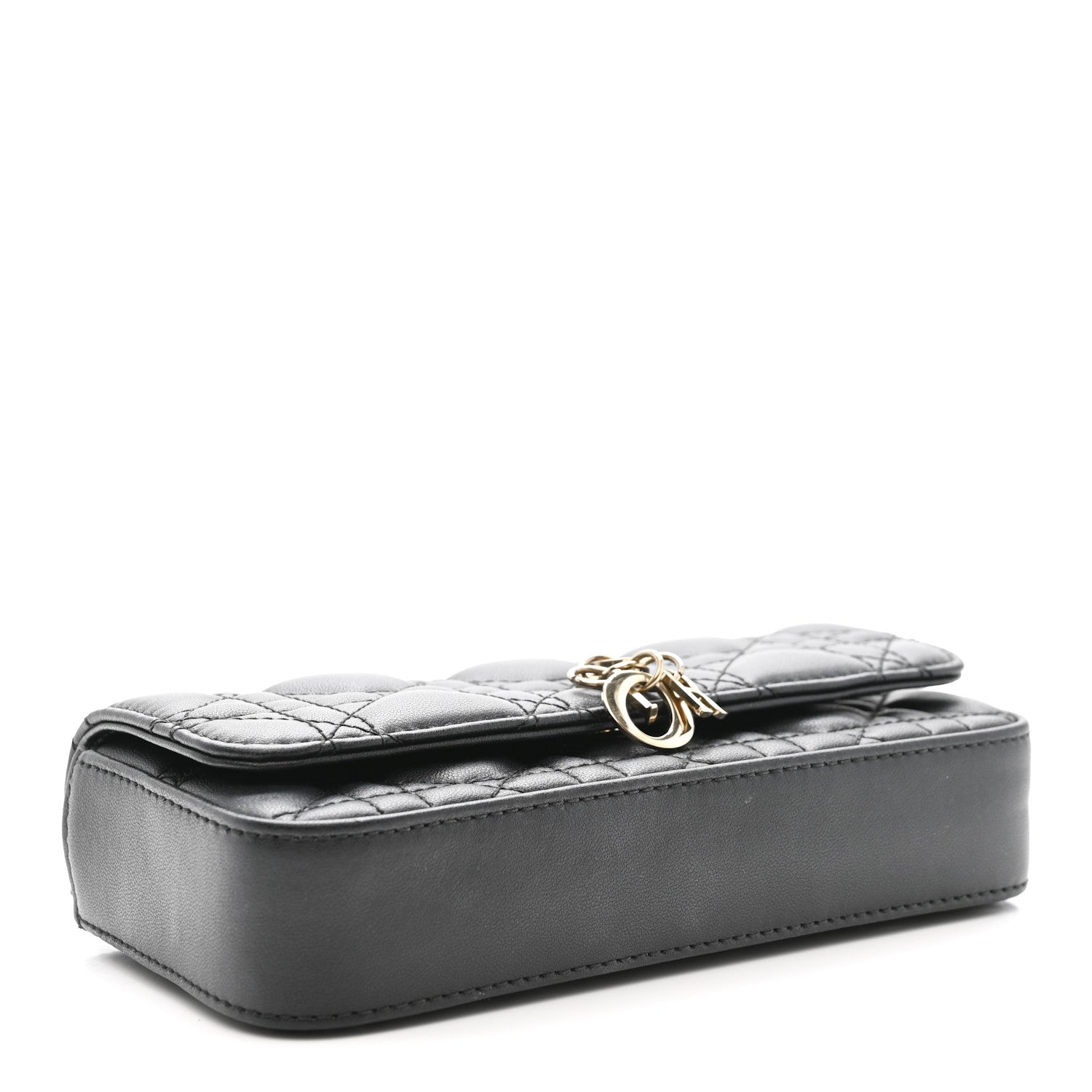 Christian Dior Lambskin Cannage Dior Talk Phone Pouch Black 4 of 10
